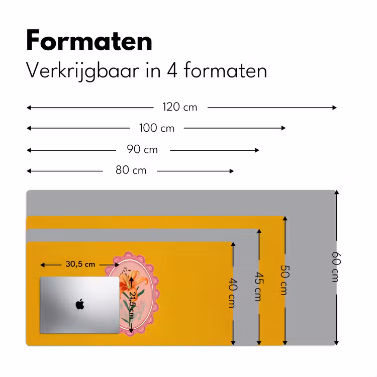 Lelie - Oranje - Lijst - Ovaal Muismat XXL klein -sfeer5