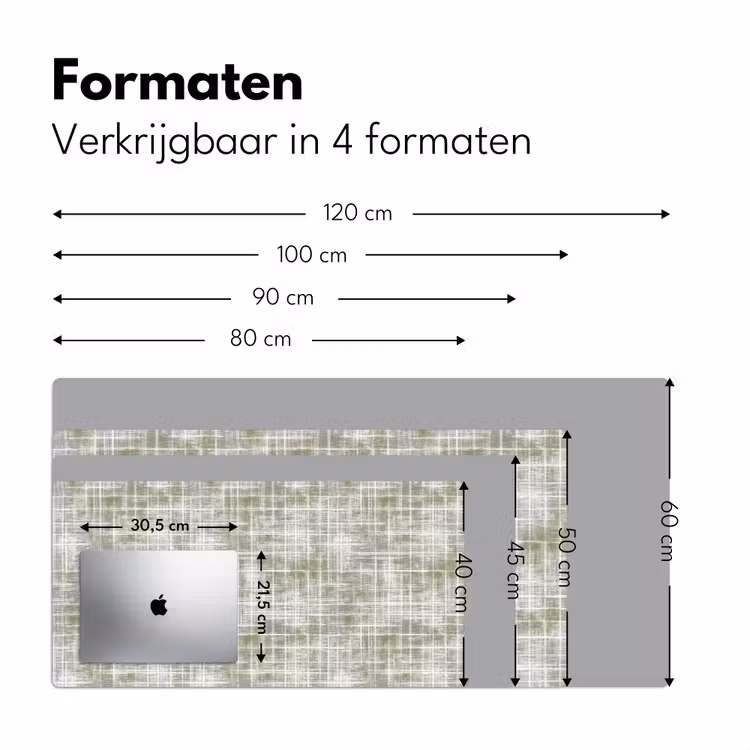 Linnen - Patroon - Groen Muismat XXL klein 681 -sfeer5