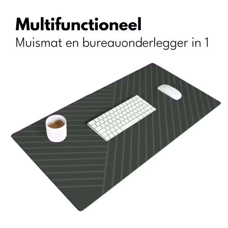 Lijnen - Abstract - Groen - Minimalistisch Muismat XXL klein -sfeer4