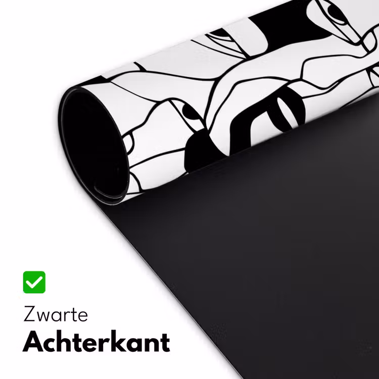 Lijnen - Gezichten - Zwart - Wit Muismat XXL klein 681 -sfeer2