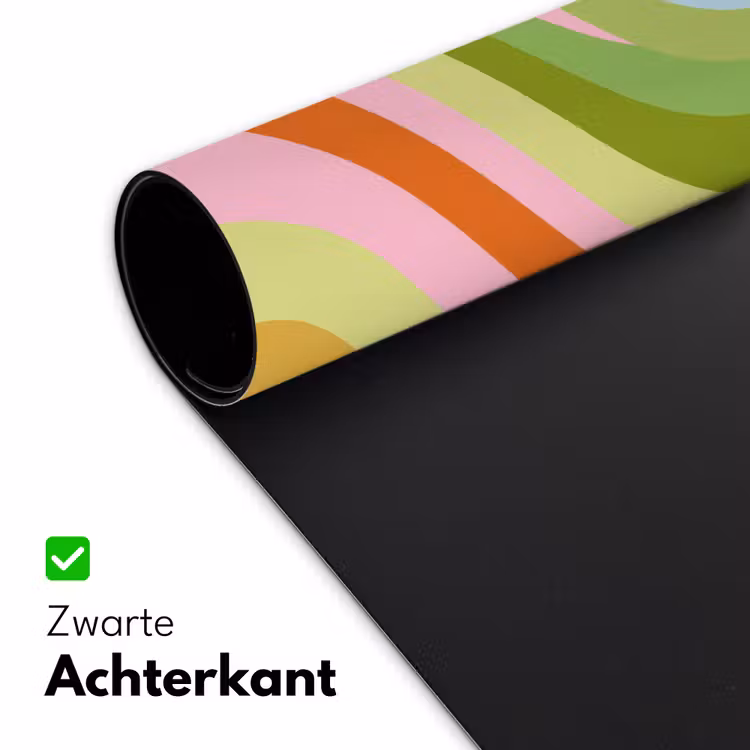 Lijnen - Pasteltinten - Golvend Muismat XXL klein -sfeer2