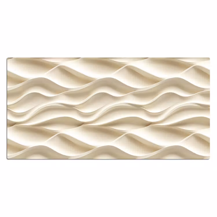 Lijnen - Golvend - Crème Muismat XXL klein 681 -3d_leeg