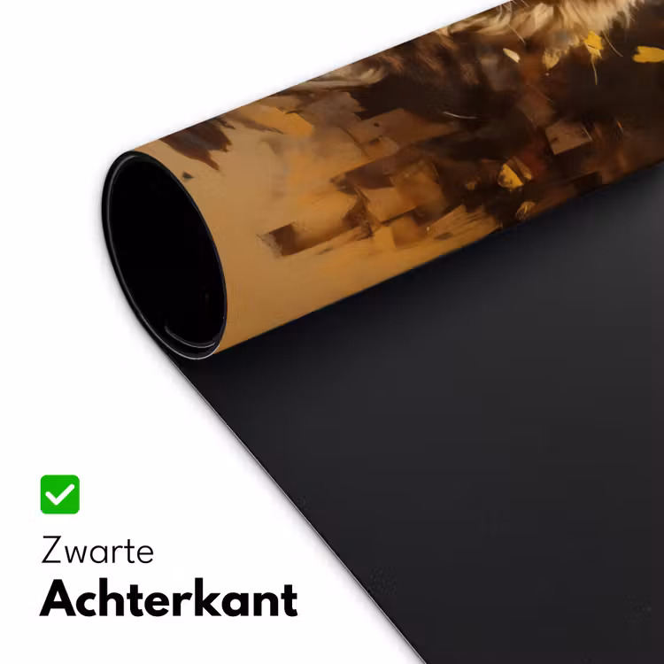 Leeuw - Geschilderd - Abstract - Goud Muismat XXL klein -sfeer2