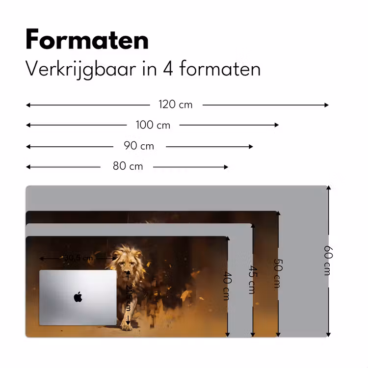 Leeuw - Geschilderd - Abstract - Goud Muismat XXL klein -sfeer5