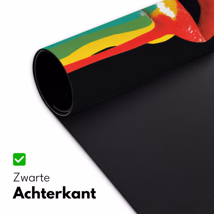 Lippen - Kleuren - Zwart Muismat XXL klein -sfeer2