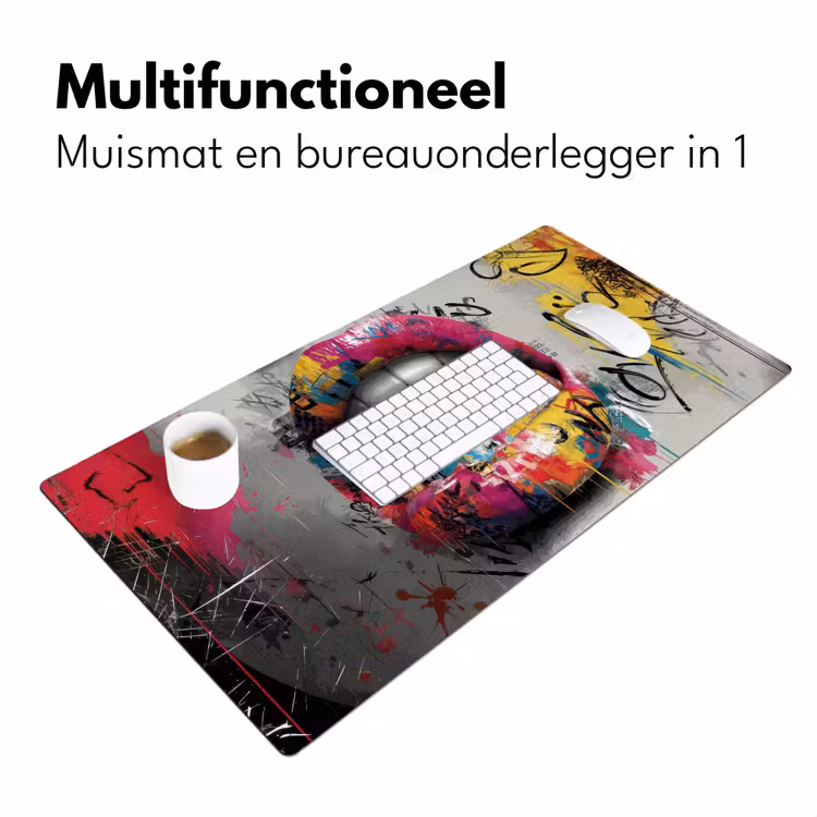 Lippen - Graffiti - Expressief Muismat XXL klein -sfeer4