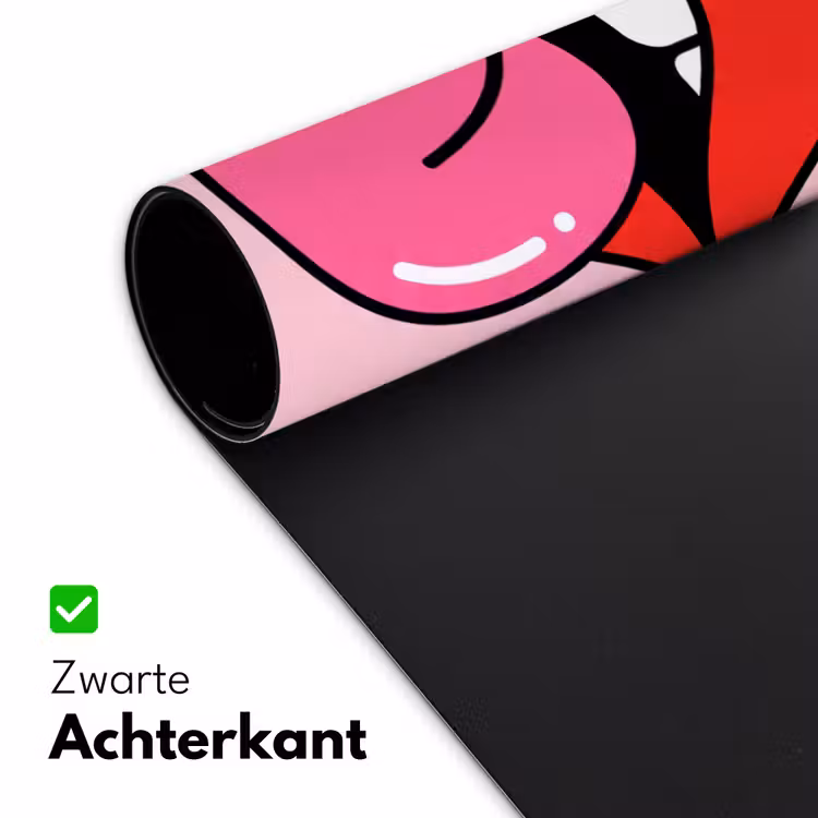 Lippen - Tong - Pop-art - Kleurrijk - Roze Muismat XXL klein -sfeer2