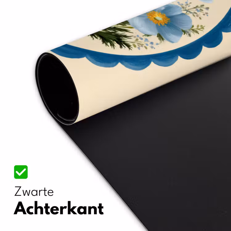 Lijst - Bloemen - Lichtblauw - Illustratie Muismat XXL klein -sfeer2