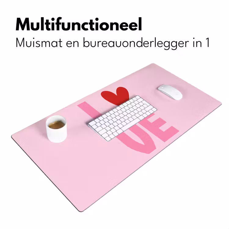 Love - Roze - Hart - Valentijn Muismat XXL klein -sfeer4