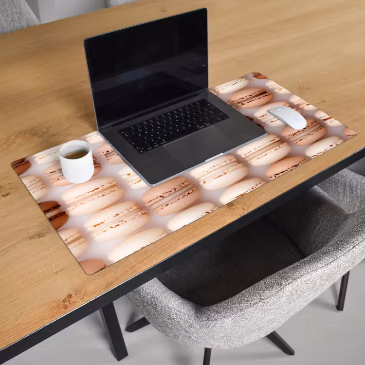 Macarons - Beige - Bruin Muismat XXL klein -sfeer1