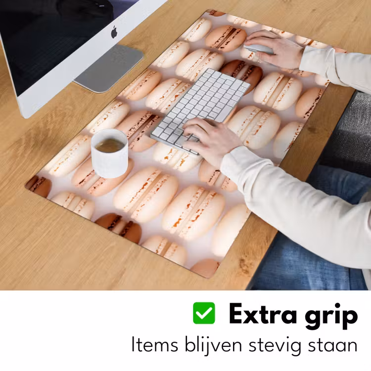 Macarons - Beige - Bruin Muismat XXL klein -sfeer3