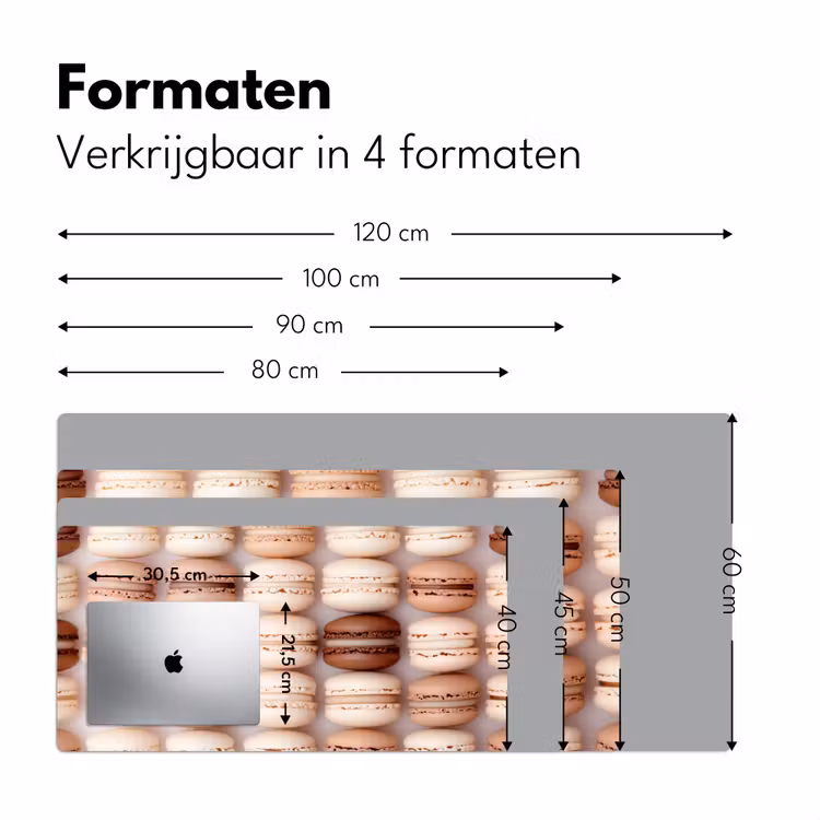 Macarons - Beige - Bruin Muismat XXL klein -sfeer5