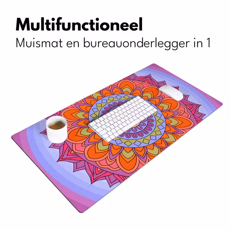 Mandala - Cirkel - Abstract - Kleurrijk - Patroon Muismat XXL klein -sfeer4
