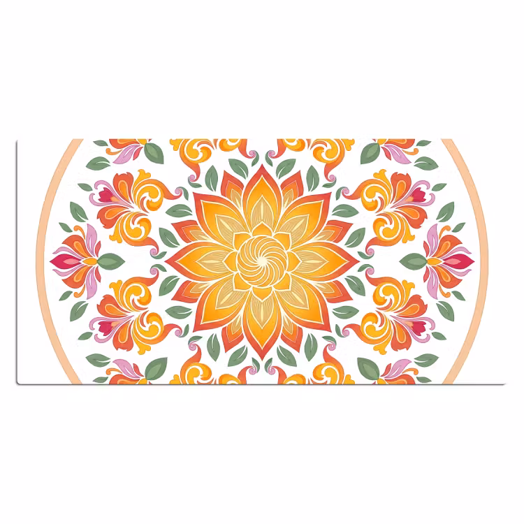 Mandala - Bloemen - Decoratie - Kleurrijk - Abstract Muismat XXL klein -3d_leeg