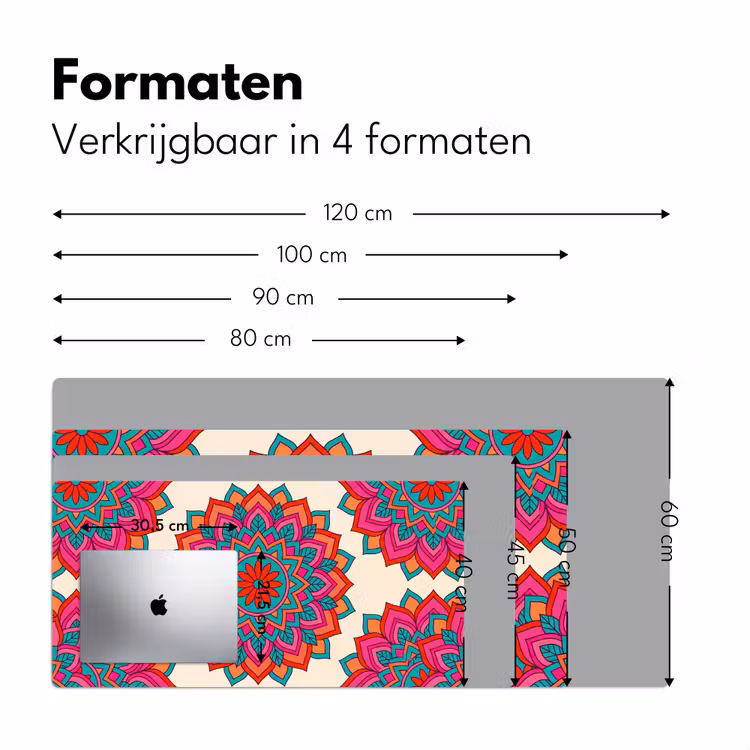Mandala - Patroon - Abstract - Kleurrijk - Modern Muismat XXL klein -sfeer5