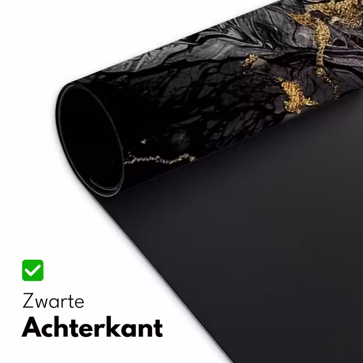 Marmer - Zwart - Goud - Abstract Muismat XXL klein -sfeer2