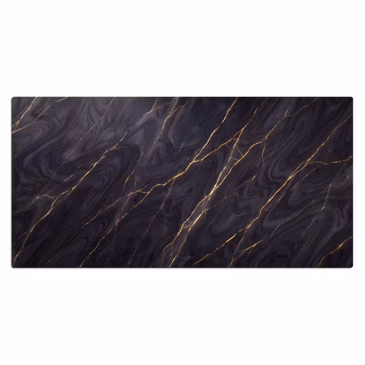 Marmer - Goudaders - Abstract - Modern - Zwart Muismat XXL klein -3d_leeg