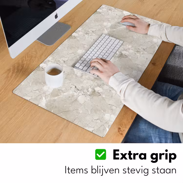 Marmer - Grijs - Aders Muismat XXL klein 681 -sfeer3
