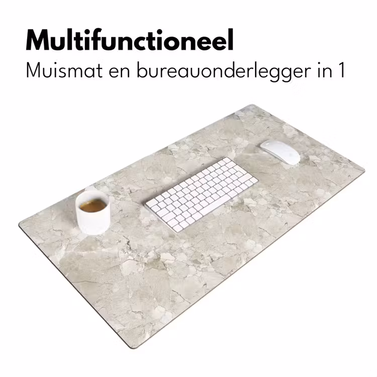 Marmer - Grijs - Aders Muismat XXL klein 681 -sfeer4