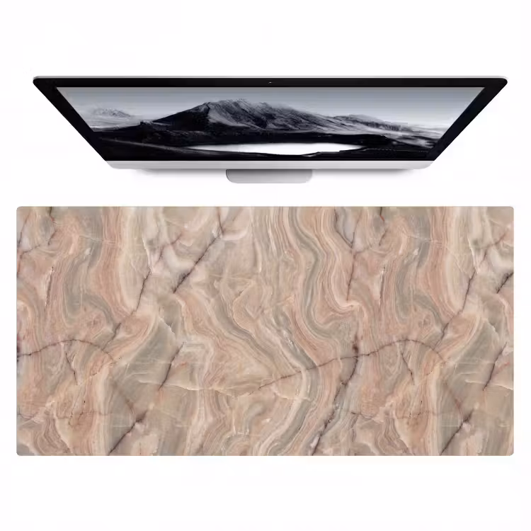 Marmer - Patroon - Abstract - Beige - Groen Muismat XXL klein -zzz3d
