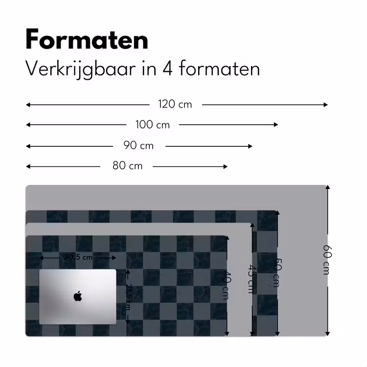 Marmer - Patroon - Antraciet Muismat XXL klein 681 -sfeer5