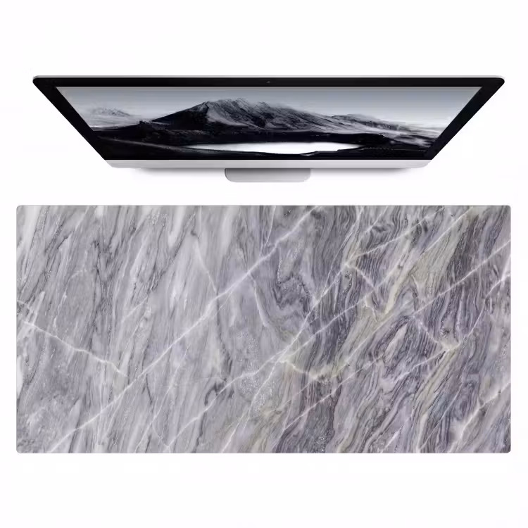 Marmer - Ader - Patroon - Abstract - Grijs Muismat XXL klein -zzz3d