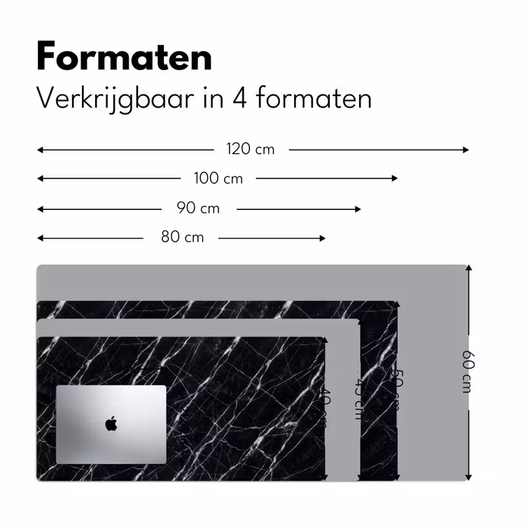 Marmer - Aders - Abstract - Zwart Muismat XXL klein -sfeer5