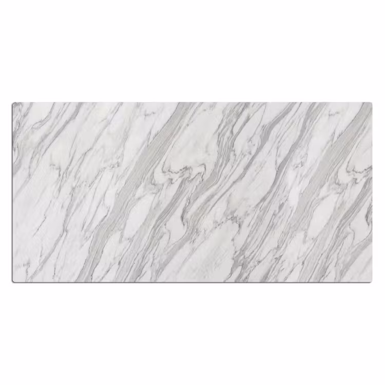 Marmer - Wit - Grijs - Structuur - Modern Muismat XXL klein -3d_leeg