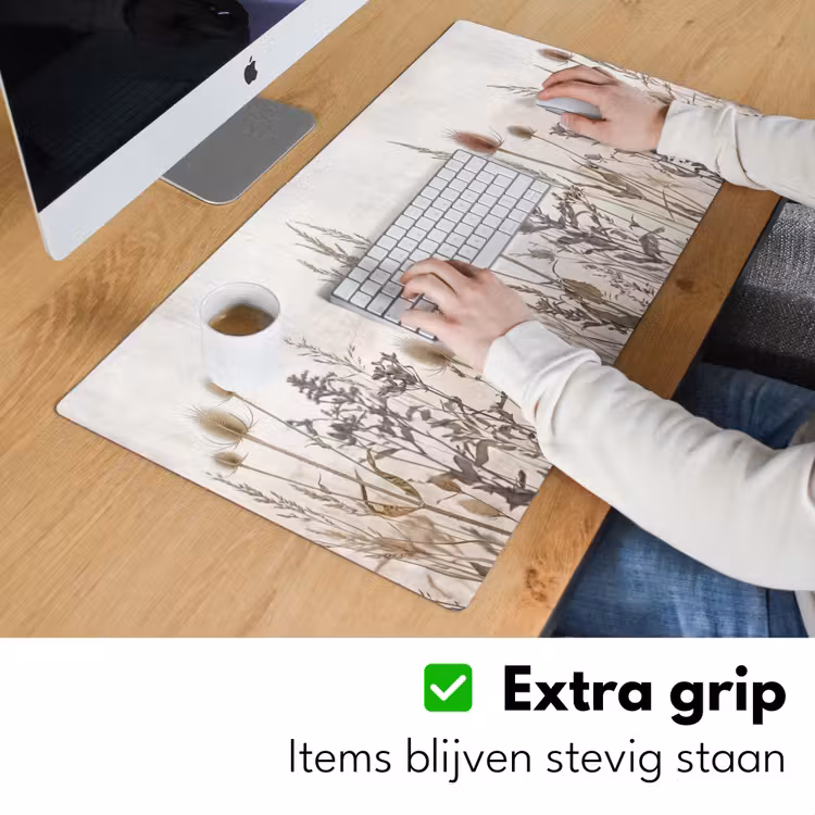 Weidebloemen - Design - Sepia Muismat XXL klein -sfeer3