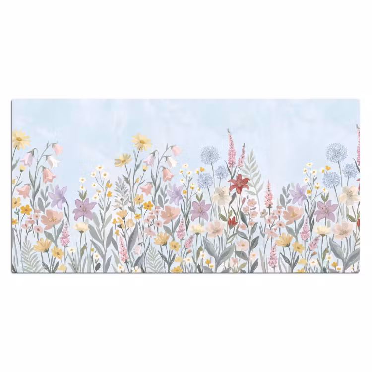 Weidebloemen - Illustratie - Kleurrijk Muismat XXL klein -3d_leeg