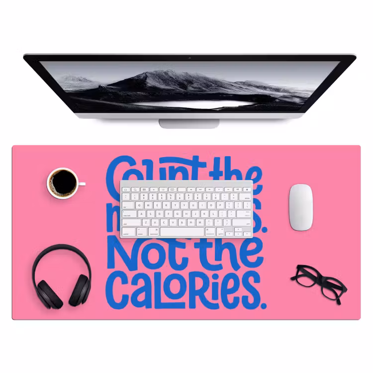 Memories - Roze - Blauw - Quote Muismat XXL klein -3d