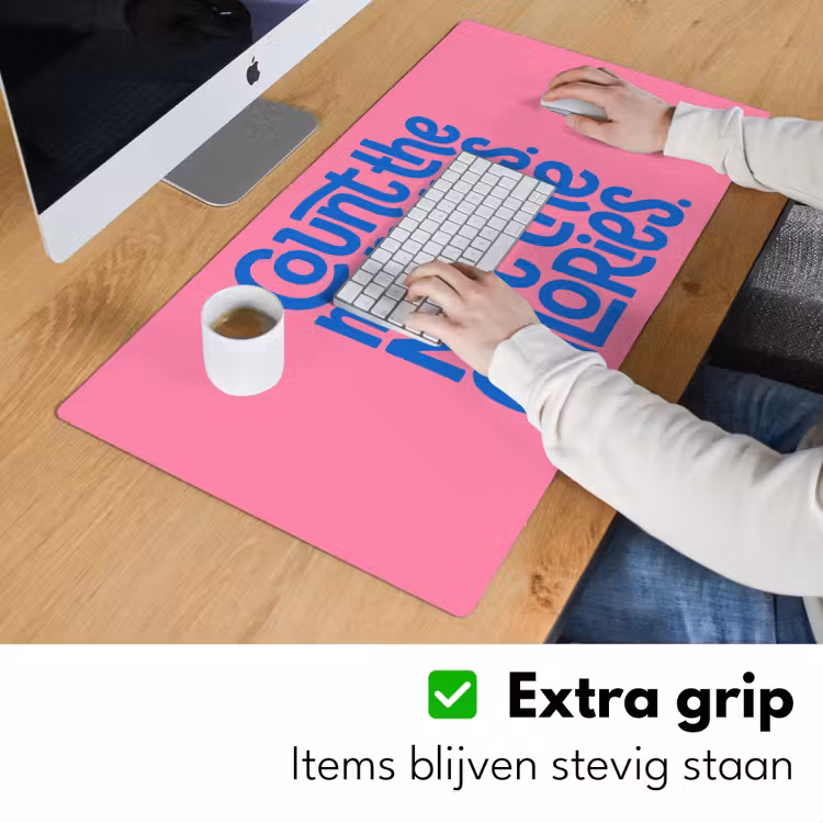 Memories - Roze - Blauw - Quote Muismat XXL klein -sfeer3