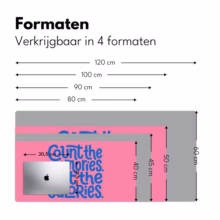 Memories - Roze - Blauw - Quote Muismat XXL klein -sfeer5