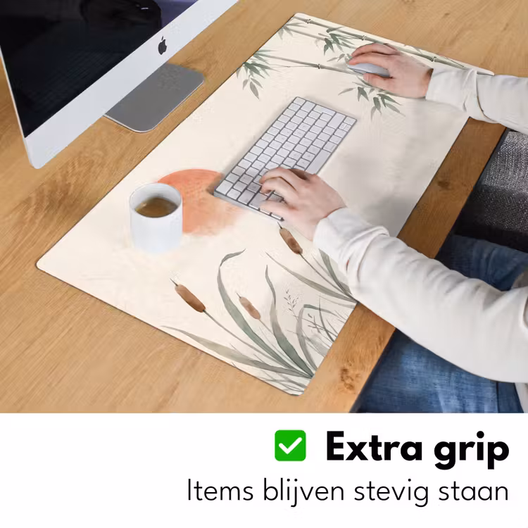 Minimalistisch - Bamboe - Groen Muismat XXL klein -sfeer3