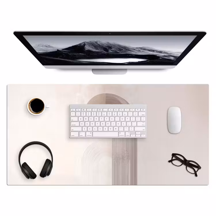 Minimalistisch - Cirkel - Lichtgrijs Muismat XXL klein -3d