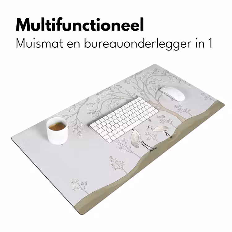 Minimalistisch - Kraanvogels - Blauw Muismat XXL klein -sfeer4