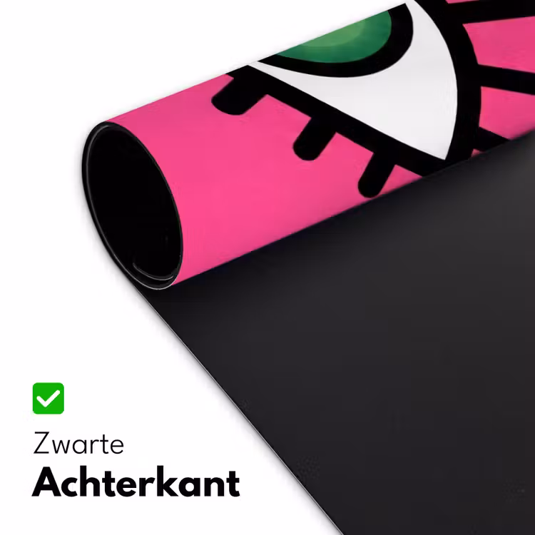 Minimalistisch - Oog - Roze Muismat XXL klein -sfeer2