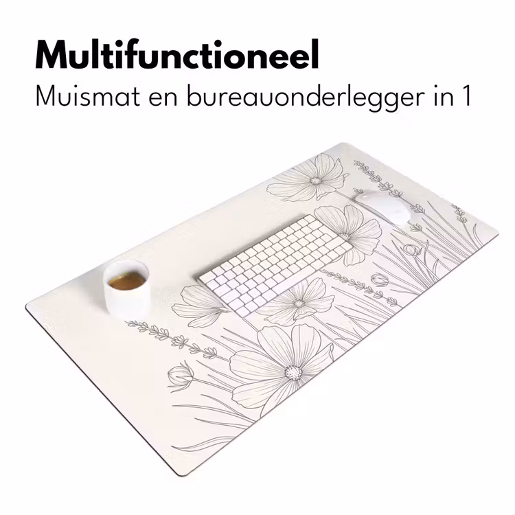Minimalistisch - Modern - Bloemen - Beige Muismat XXL klein -sfeer4
