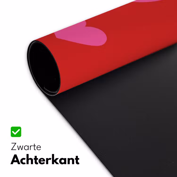 Minimalistisch - Rood - Roze - Hartjes Muismat XXL klein -sfeer2