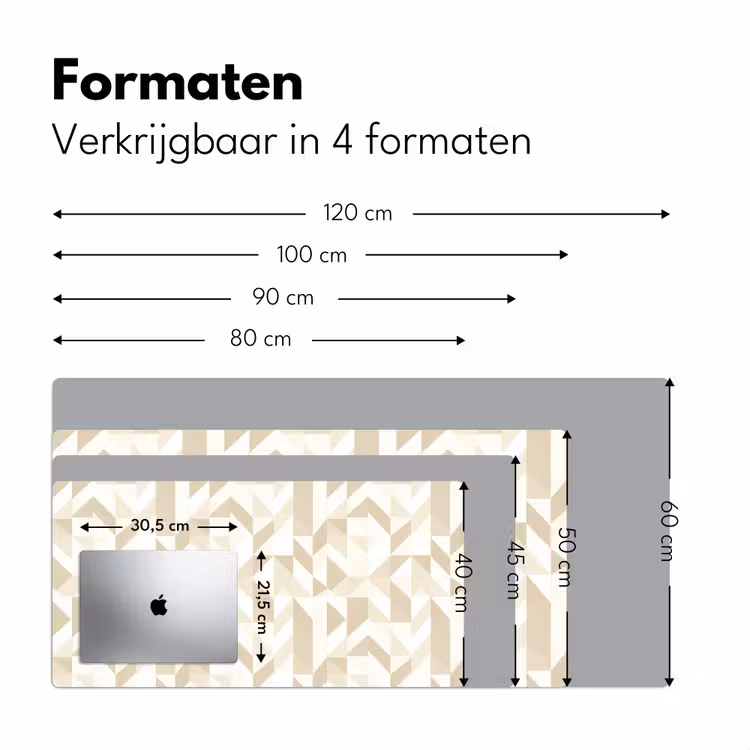 Modern - Abstract - Beige Muismat XXL klein 681 -sfeer5