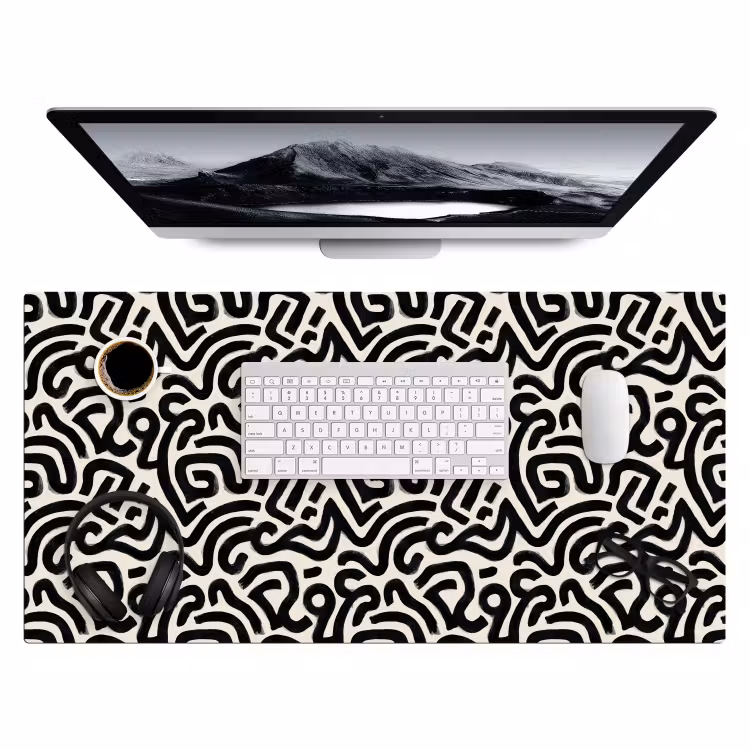 Modern - Abstract - Zwart Muismat XXL klein 681 -3d