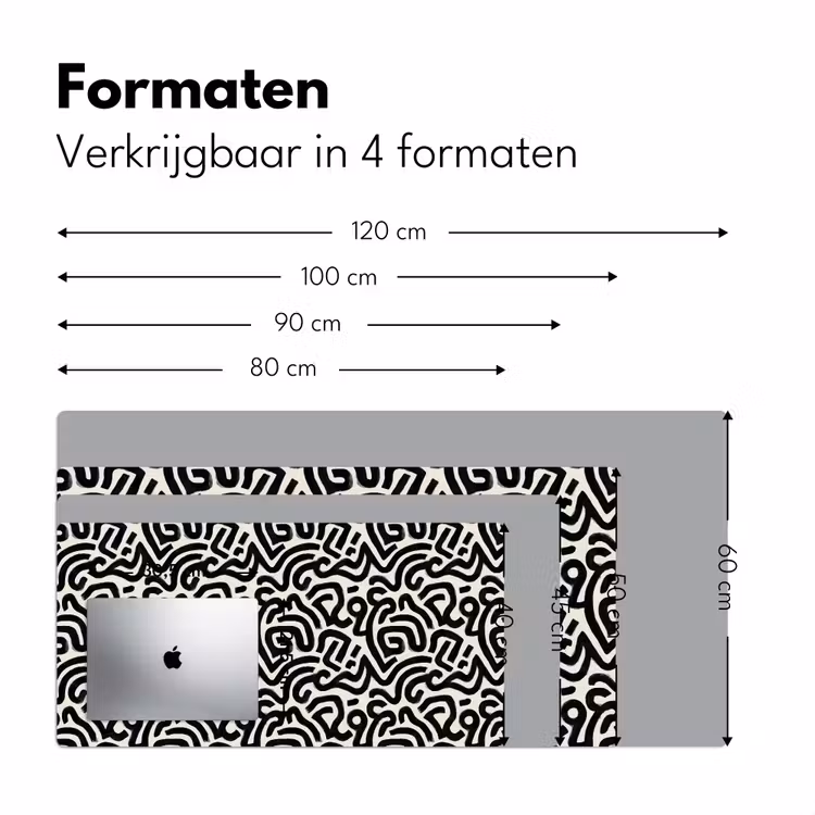 Modern - Abstract - Zwart Muismat XXL klein 681 -sfeer5