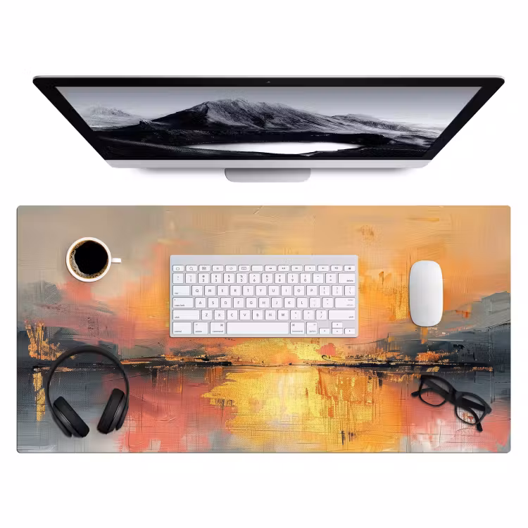 Modern - Abstract - Goud - Roze Muismat XXL klein -3d