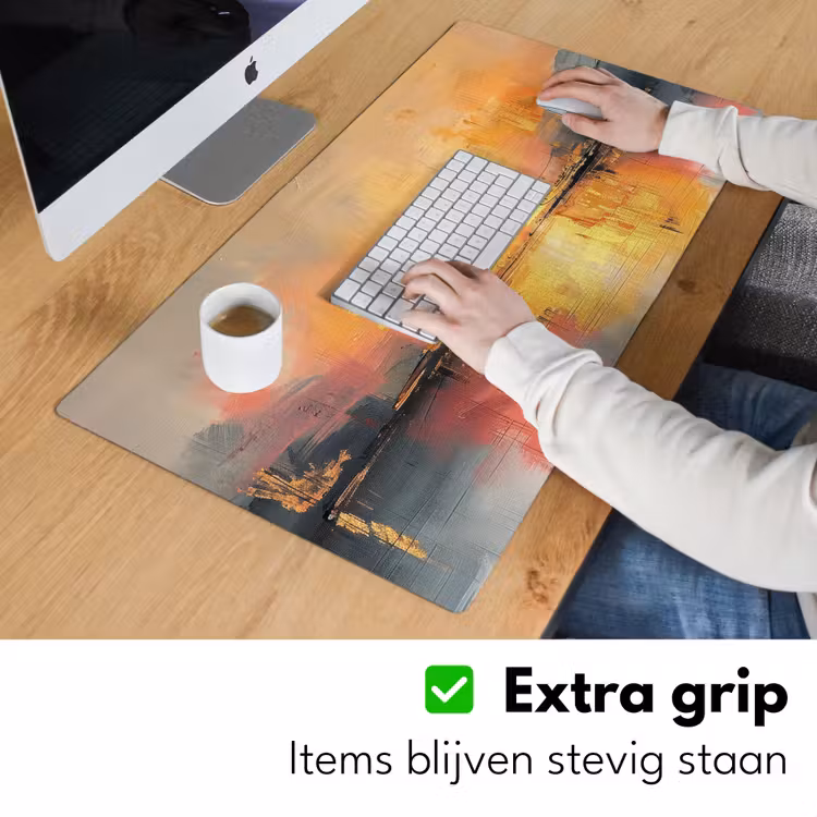 Modern - Abstract - Goud - Roze Muismat XXL klein -sfeer3