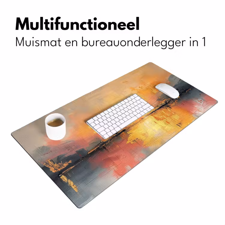 Modern - Abstract - Goud - Roze Muismat XXL klein -sfeer4