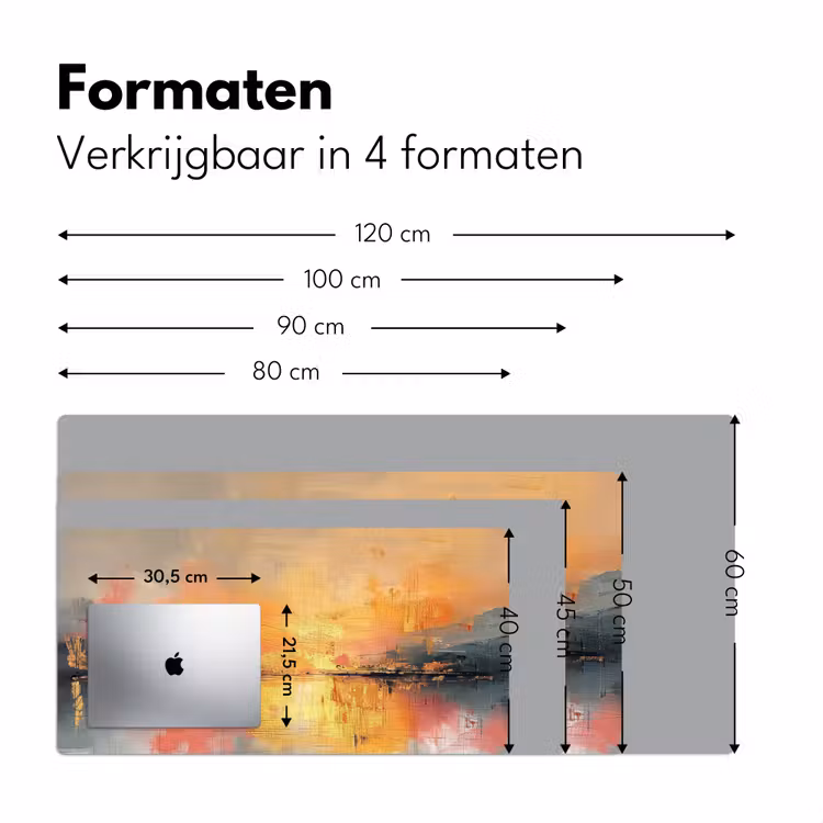 Modern - Abstract - Goud - Roze Muismat XXL klein -sfeer5