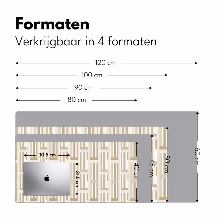 Modern - Geometrisch - Beige Muismat XXL klein 681 -sfeer5