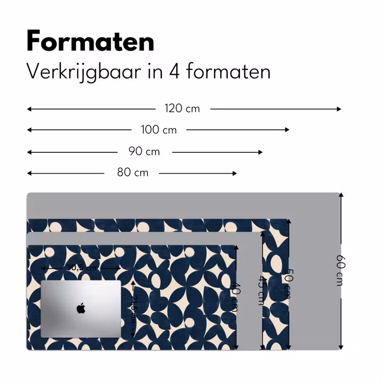 Modern - Geometrisch - Blauw Muismat XXL klein 681 -sfeer5