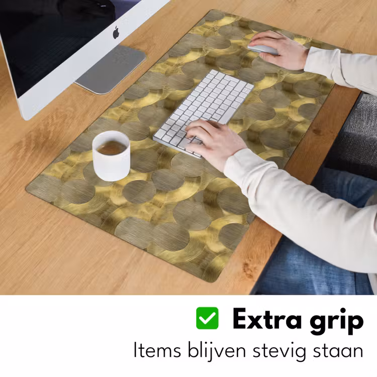 Modern - Geometrisch - Goud Muismat XXL klein 681 -sfeer3