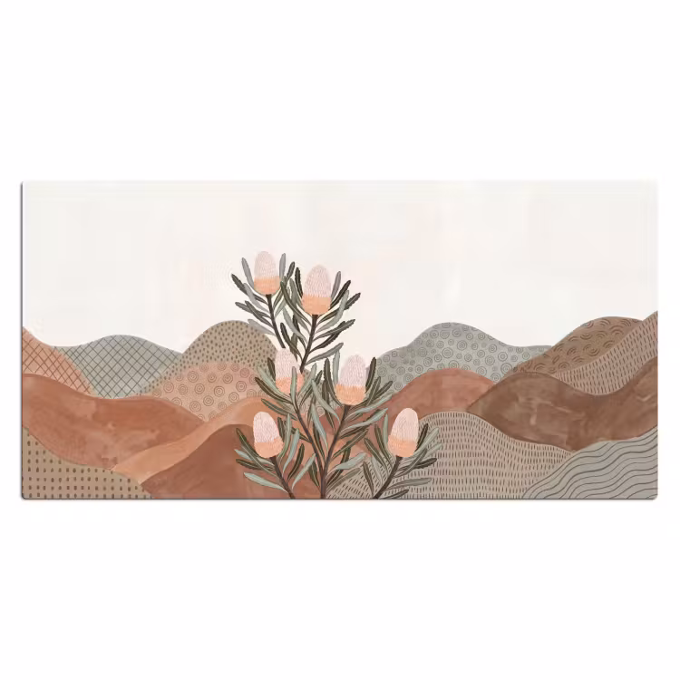 Modern - Heuvels - Terracotta Muismat XXL klein -3d_leeg